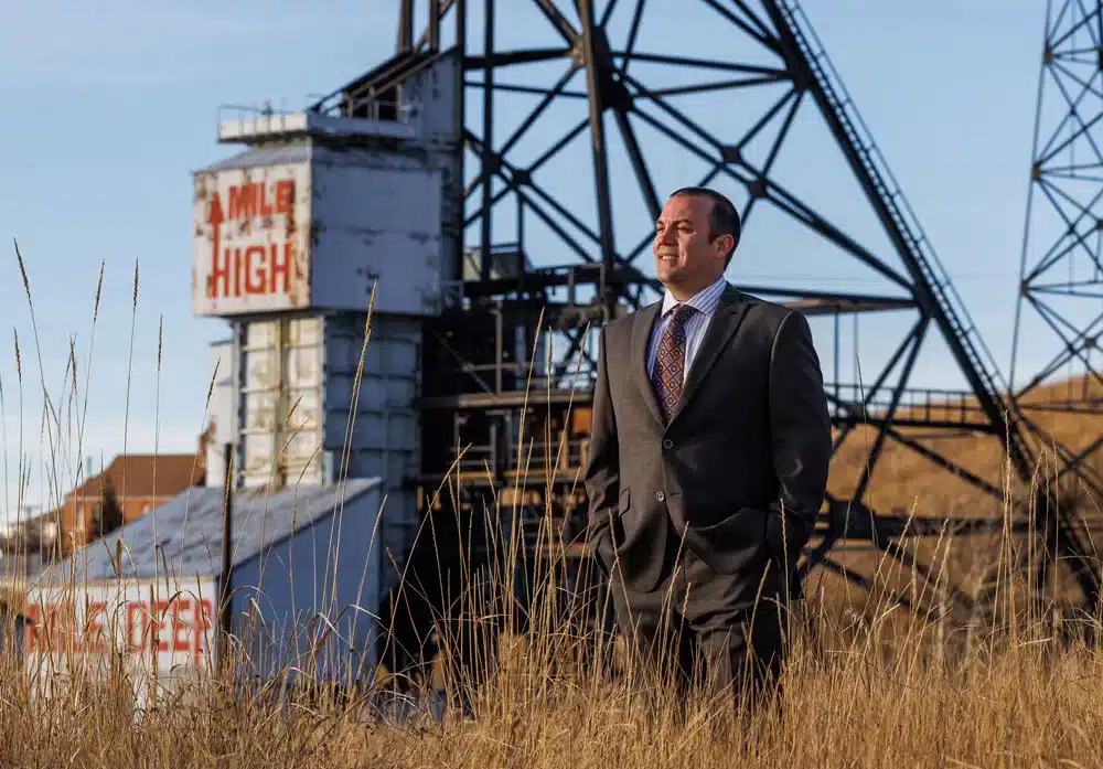 trucking accident attorney in Butte Montana with mining headframe in background