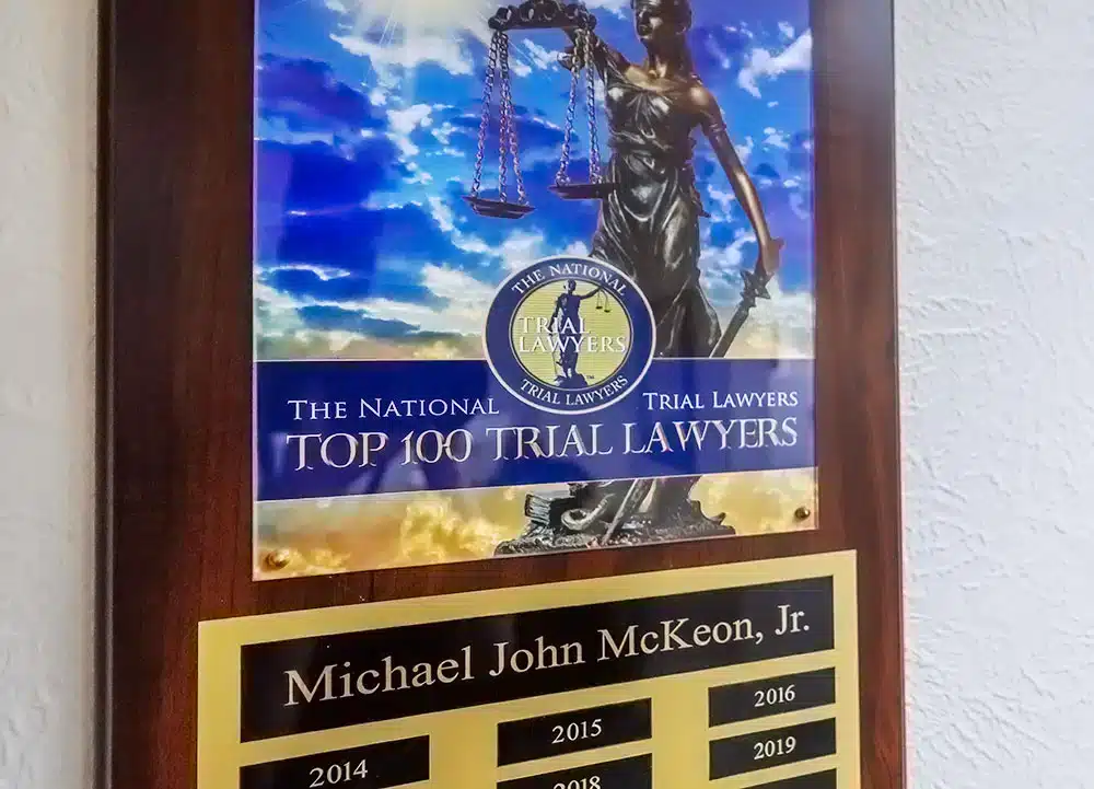 trial lawyer award plaque recognizing experienced trucking accident attorney